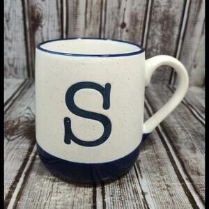 Unbranded Pottery "S" Initial Letter Monogram Coffee Tea Mug Cup